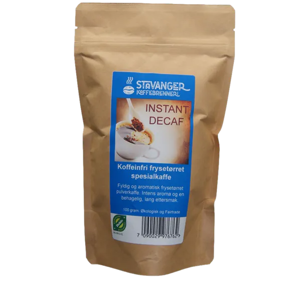 Hovedbilde KOFFEINFRI Frysetørket spesialkaffe, Fairtrade og ...