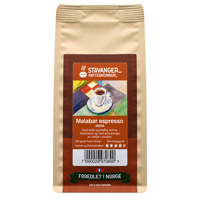Hovedbilde Espresso India Malabar 250g, Hele bønner