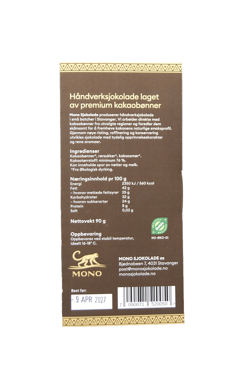MONO Madagascar med Havsalt 76%